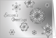 Silver Snowflakes Season’s Greetings card