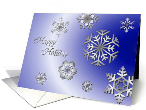 Silver Snowflakes Happy Holiday card (718759)
