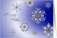 Silver Snowflakes Happy Holiday card