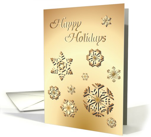Golden Snowflakes Happy Holiday card (718760)