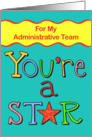 Thank You - You’re A Star, Admin Team card