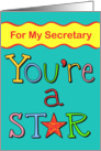 Thank You - You’re A Star, Secretary card