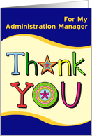Thank You, Admin Manager card