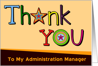 Thank You, Admin manager card