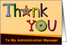 Thank You, Admin manager card