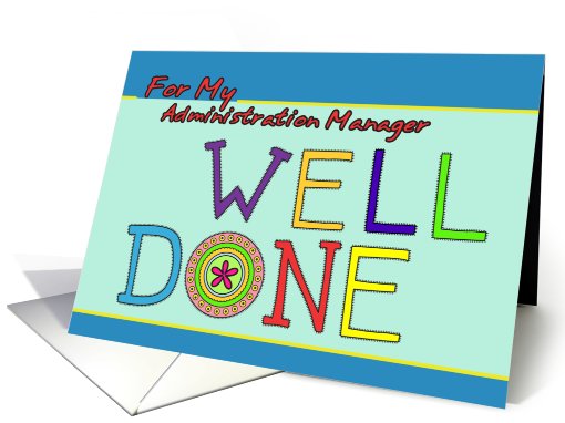 Well Done, Admin Manager card (790865)