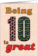 Birthday - Being 10 is great card