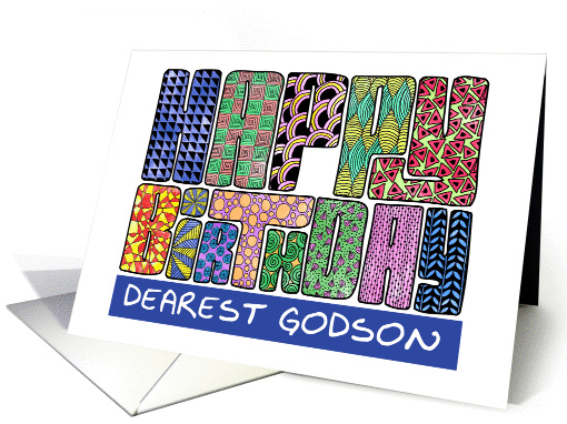 Zendoodle - Happy Birthday, Dearest Godson card (864547)