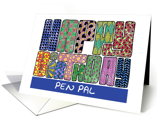 Zendoodle - Happy Birthday, Pen Pal card (864851)