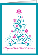 Elegant Christmas Tree - Merry Christmas in Czech card