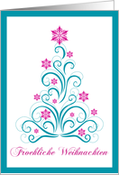 Elegant Christmas Tree - Merry Christmas in German card