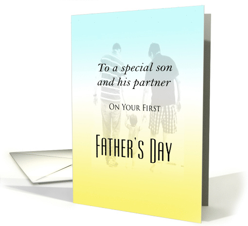 Happy First Father's Day to Son and Partner card (1475982)