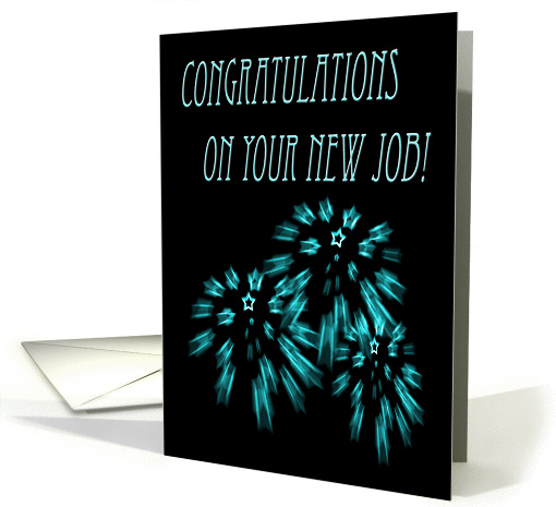Congratulations, new job, fireworks card (617838)