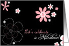Celebrating 5 years Cancer-free Milestone pink flowers card