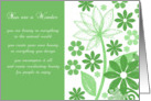 Landscape Architect birthday green and white flowers card