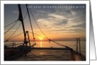 Sailing dreaming catching the wind water sunset in Greece card