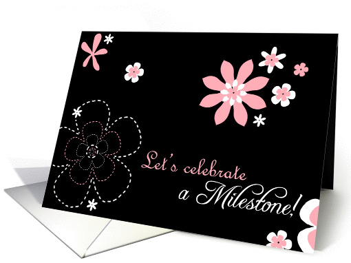 Celebrating 5 years Cancer-free Milestone pink flowers card (1028815)