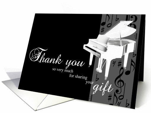 Thank you Piano/Organ playing volunteer at Church card (1046813)