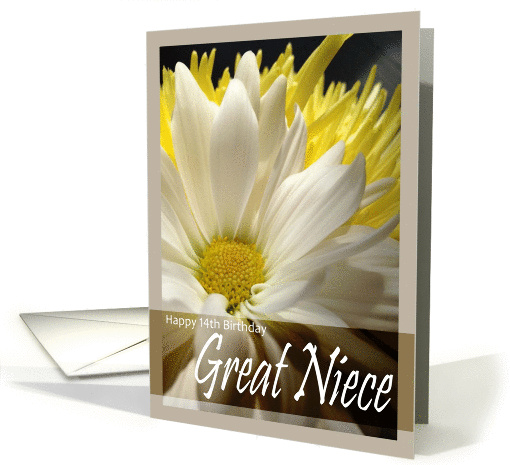 White Daisy 14th Birthday Great Niece card (1234770)