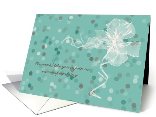 Wedding Invite Teal and Brown with Bow card (503214)