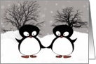 Penguins in the Snow card