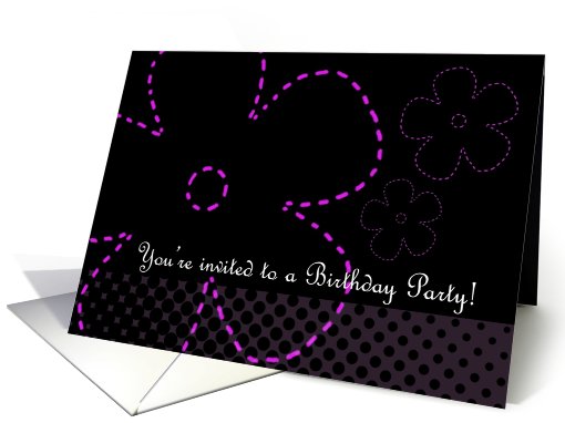 Flower Teen Birthday Invite card (585641)