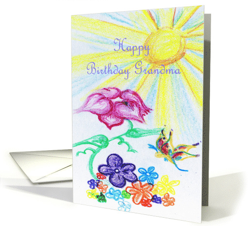 Happy Birthday Grandma Flowers card (604471)