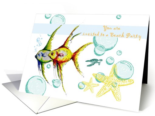 Tropical Fish Beach Party Invitation card (637653)