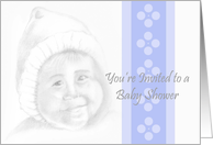 Baby Boy Shower Invitation Sketched card