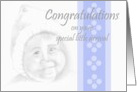 Congratulations Arrival of Baby Boy Drawing card