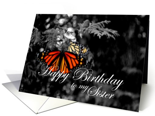 Happy Birthday Sister Monarch Butterfly card (721101)