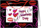 Happy Valentine’s Day Lips and Hearts card