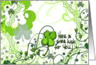 St. Patrick’s Day, Luck for You Sketch Clover card