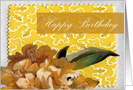 Happy Birthday Yellow Scrapbook flower card