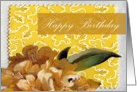 Happy Birthday Yellow Scrapbook flower card