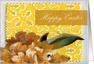 Happy Easter Yellow Scrapbook look flower card