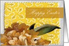 Happy Easter Yellow Scrapbook look flower card