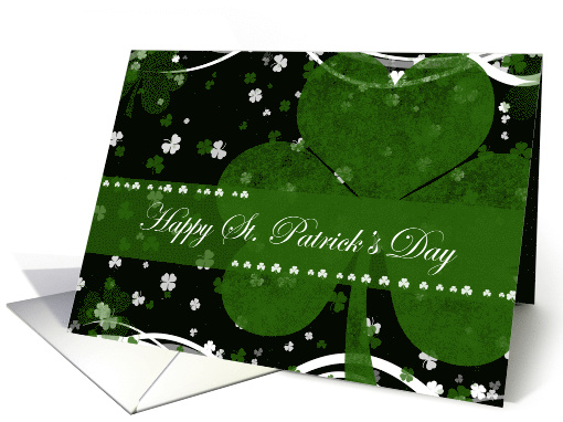 Happy St. Patrick's Day Green Clover card (787193)
