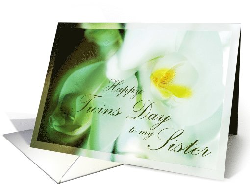 Happy Twins Day Sister White Orchids Special Twin card (821330)
