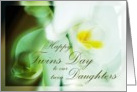 Happy Twins Day Daughters White Orchids Special Twin card