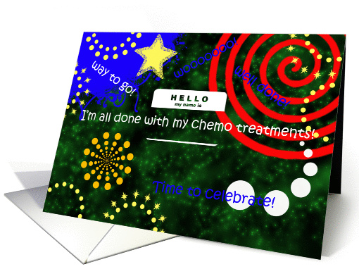 celebrate Final chemo treatment for Young boy party invite card