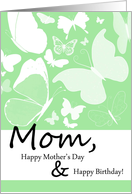 Mom’s Birthday on Mother’s Day White butterflies card