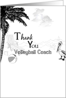 Thank you Volleyball Coach Tropical card