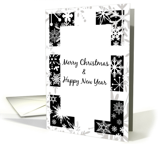 Merry Christmas Snowflakes Happy New Year card (955195)
