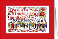 Live Usefully and Walk Humbly card