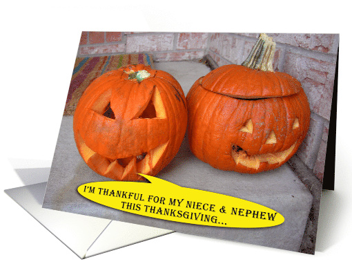 Pumpkin Thanksgiving Nephew Niece card (522642)