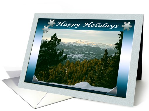Happy Holidays Mountain in Silver card (523906)