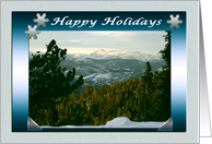 Happy Holidays Mountain in Silver card