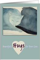 Cats Cuddling -- Hugs Loss Sympathy card
