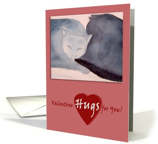 Happy Valentine's Day Cuddling Cats card (558116)